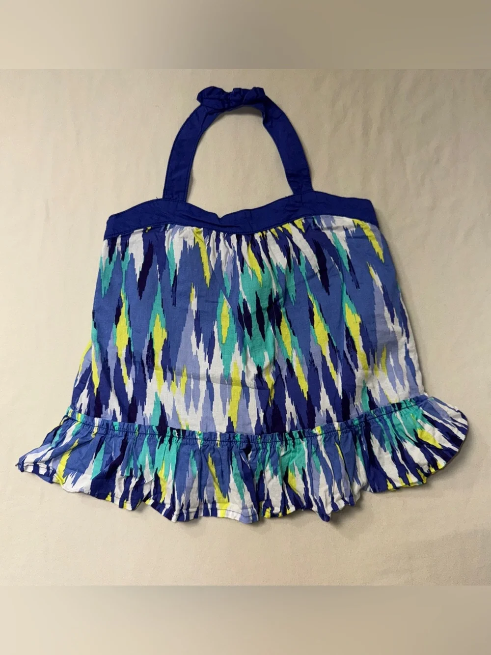Gymboree Tank Top Girl’s 4 Summer Blouse Shirt  Ruffle Tunic Flowy Blue Beachy